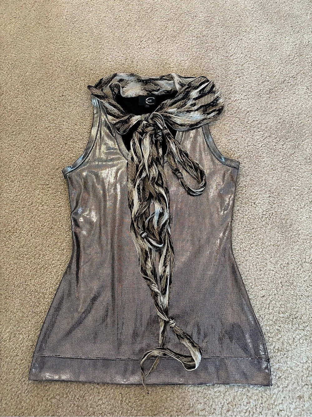 Just Cavalli Metallic Sleeveless Top Size IT 40